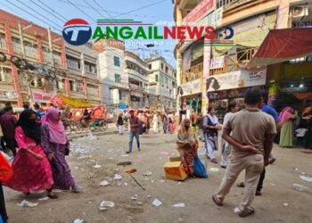 টাঙ্গাইল ক্যাপসুল মার্কেটের পার্কিংয়ের জায়গায় অবৈধ দোকান উচ্ছেদ