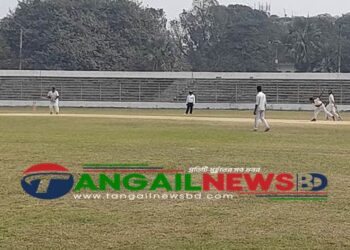 টাঙ্গাইল স্টেডিয়ামে জাতীয় স্কুল ক্রিকেটে পুলিশ লাইনস স্কুল জয়ী