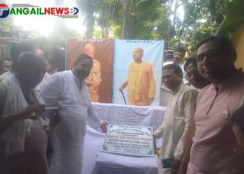 টাঙ্গাইলে কানাই বলাই ও রাধা শ্যাম সুন্দর ইসকন মন্দির নির্মাণ কাজের উদ্বোধন