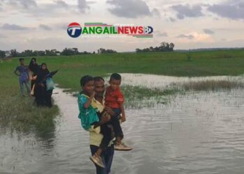 দ্রুত গতিতে বাড়ছে টাঙ্গাইলের সব নদীর পানি
