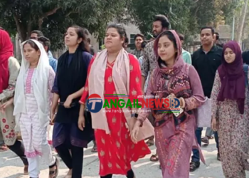 সারাদেশে ধর্ষণ ও নারী নিপীড়নের প্রতিবাদে মাভাবিপ্রবিতে মিছিল