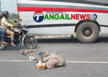 কালিহাতীতে বাস-মোটরসাইকেল সংঘর্ষে চালক নিহত ॥ শিশু আহত