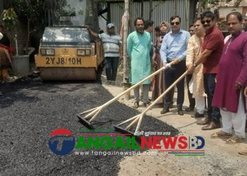 মির্জাপুর পৌরসভার বাওয়ার কুমারজানীতে রাস্তা পাকাকরণ কাজের উদ্বোধন