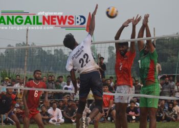 বাসাইলের হাবলায় হোন্ডা ফ্রিজ কাপের ভলিবল ফাইনাল অনুষ্ঠিত