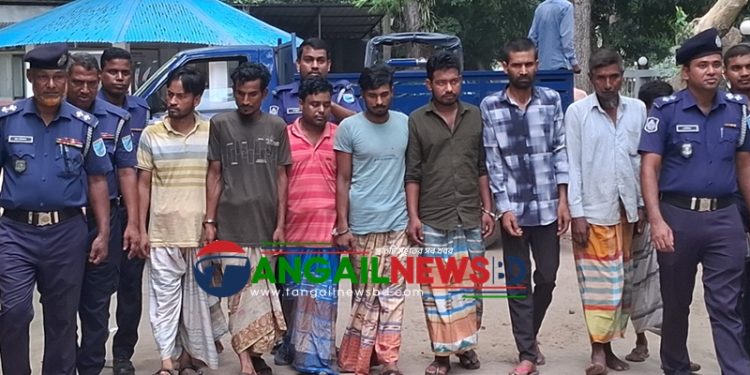 মধুপুরে বিএনপির কেন্দ্রীয় নেতার কারখানায় ডাকাতির ঘটনায় ৯ ডাকাত গ্রেপ্তার