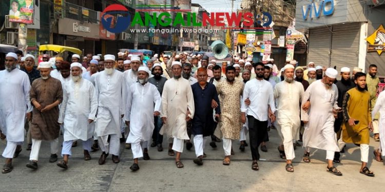 আওয়ামী লীগ নিষিদ্ধ হওয়ায় টাঙ্গাইলে জামায়াতের মিছিল