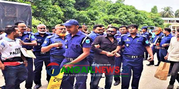 নিষিদ্ধ সংগঠন টাঙ্গাইল শহর ছাত্রলীগের সভাপতি তানজিল ৫ দিনের রিমান্ডে