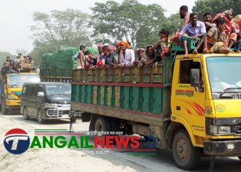মহাসড়কে তীব্র গরমে হাঁসফাঁস করেছে ঈদে ঘরমুখো মানুষ