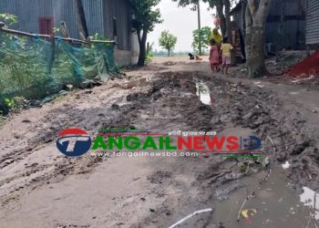 ভূঞাপুরে ১২০ মিটার সড়ক কয়েক গ্রামের মানুষের গলার কাঁটা