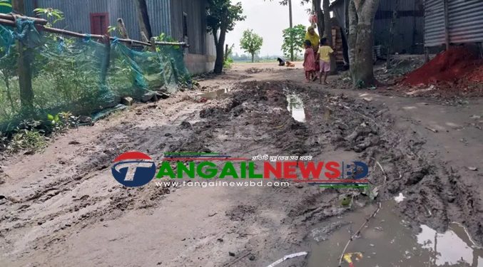 ভূঞাপুরে ১২০ মিটার সড়ক কয়েক গ্রামের মানুষের গলার কাঁটা