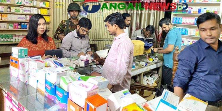 মধুপুরে ৫ দোকানীকে অর্থদন্ড প্রদান করেছেন ভ্রাম্যমান আদালত