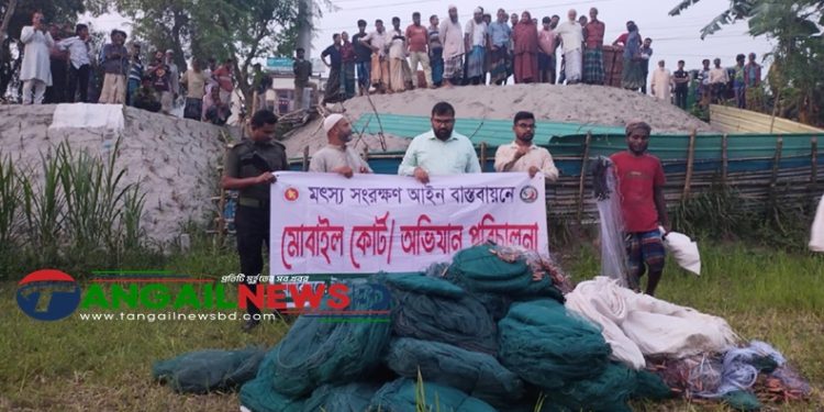 কালিহাতীর চারান বাজারের গোডাউনে চায়না জাল জব্দ