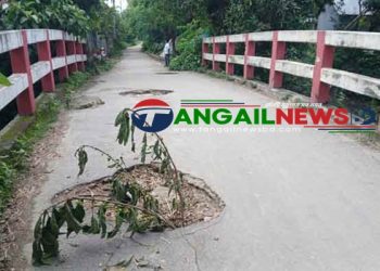 দেলদুয়ারে ৪০ বছরের পুরাতন সেতুতে চারটি গর্তের সৃষ্টি ॥ ১২ গ্রামের দুর্ভোগ