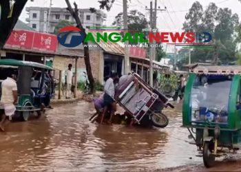 গোড়াই-সখীপুর সড়কে খানা-খন্দ ॥ দ্রুত ব্যবস্থা নিলেন ইউএনও