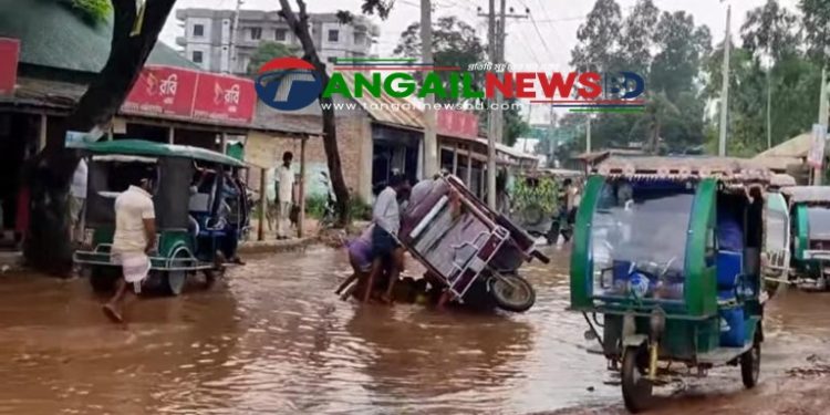 গোড়াই-সখীপুর সড়কে খানা-খন্দ ॥ দ্রুত ব্যবস্থা নিলেন ইউএনও