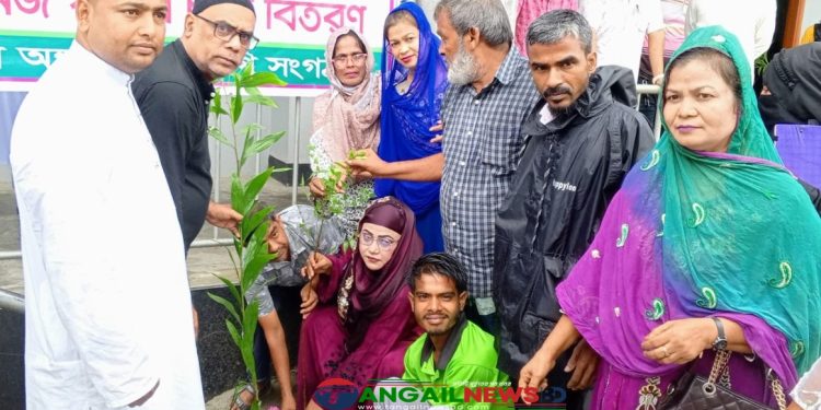টাঙ্গাইলে বিভিন্ন স্কুল কলেজে বিনামূল্যে গাছের চারা বিতরণ