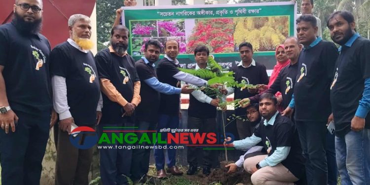 গোপালপুরে দৃষ্টিনন্দন দেশী ফুলের গাছ রোপণ