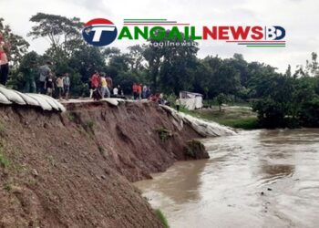 কালিহাতীতে নিউ ধলেশ্বরীর দুই তীরে ভাঙন ॥ বালু ব্যবসা নিয়ে দুই পক্ষের উত্তেজনা