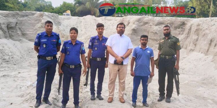 কালিহাতীতে অবৈধভাবে বালু বিক্রি করায় ভ্রাম্যমান আদালতের জরিমানা
