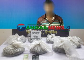 এলেঙ্গায় গাঁজাসহ মাদক কারবারীকে গ্রেপ্তার করেছে র‍্যাব