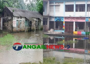 মির্জাপুরে দুইটি সরকারী প্রাথমিক স্কুলে জলাবদ্ধতা ॥ বিপাকে শিক্ষার্থীরা