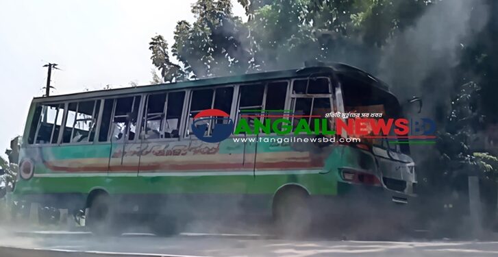 নাগরপুরে বাস চাপায় স্কুল ছাত্রী নিহত ॥ বাসে অগ্নিসংযোগ