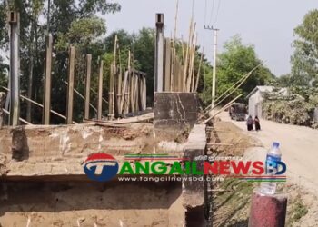 নদী-খাল-বিল নেই তবুও কালিহাতীতে নির্মাণ হচ্ছে ৯ কোটি টাকার ব্রিজ