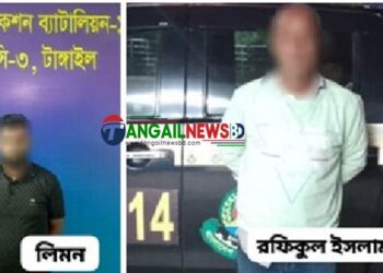 টাঙ্গাইলে হত্যা চেষ্টা মামলার আসামী এবং সাজাপ্রাপ্ত আসামী গ্রেফতার