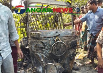 কালিহাতীতে মাইক্রোবাসের ধাক্কায় সিএনজিতে আগুন ॥ পুড়ে যাত্রীর মৃত্যু
