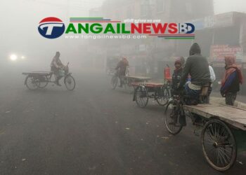 টাঙ্গাইলে কনকনে শীতেও থেমে নেই জনজীবন