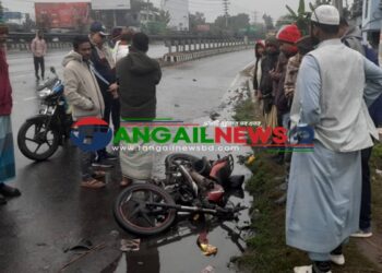 মির্জাপুরে বাসের ধাক্কায় মোটরসাইকেলের চালক নিহত