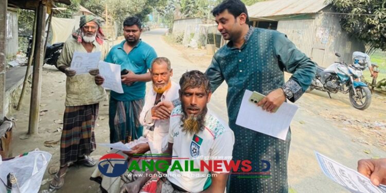 টাঙ্গাইল-৬ আসনের দেলদুয়ারে স্বতন্ত্র প্রার্থী জুয়েল সরকারের গণসংযোগ