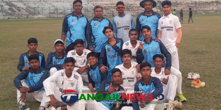 জাতীয় (অনুর্দ্ধ-১৬) ক্রিকেটে টাঙ্গাইল জামালপুরকে পরাজিত করে সেমিফাইনালে