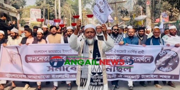 টাঙ্গাইল-৫ আসনে ১০ দলীয় জোটের নির্বাচনী মিছিল ও সমাবেশ