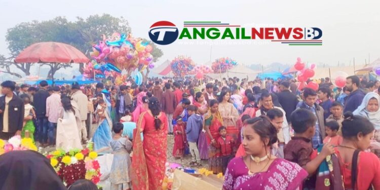 বাসাইলের চাপড়া বিলে পৌষ সংক্রান্তির পুজার্চনা ও মেলা অনুষ্ঠিত