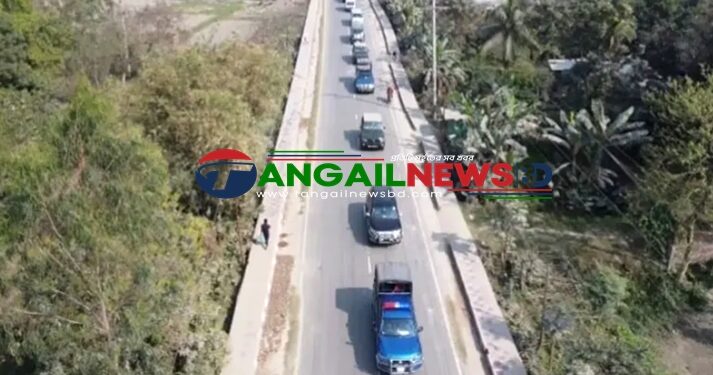 মির্জাপুর-৭ আসনের নির্বাচনে বিভিন্ন এলাকায় যৌথবাহিনীর মহড়া