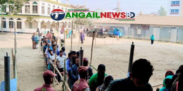 ধনবাড়ীতে উৎসবমুখর পরিবেশে ভোট গ্রহণ সম্পন্ন