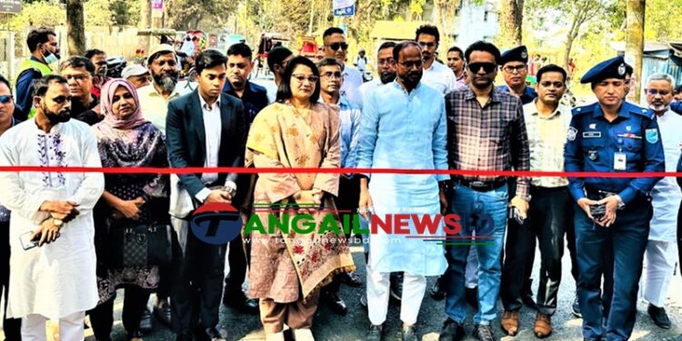 টাঙ্গাইল জেলা সদর আমতলা ও বৈল্যা সড়কের উদ্বোধন করলেন এমপি টুকু