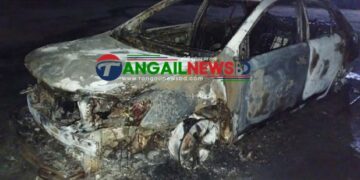 ভূঞাপুরে আওয়ামী লীগ নেতার গাড়িতে অগ্নিসংযোগ