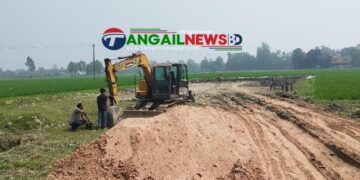 মির্জাপুরে লাখ টাকা জরিমানা দিয়েও থামছে না বিএনপি নেতার মাটিকাটা