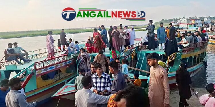 ঈদের আনন্দে যমুনা তীরে ভ্রমণ পিপাসুদের উপচেপড়া ভিড়