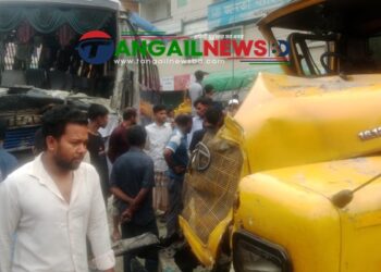 ঘাটাইলের হামিদপুরে বাস-ট্রাক মুখোমুখি সংঘর্ষে দুইজন নিহত