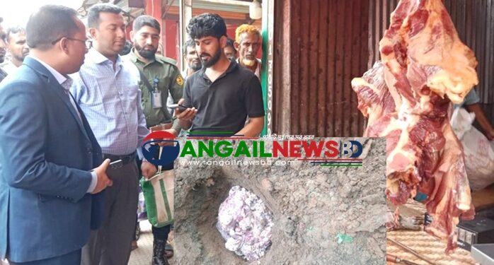 মধুপুরে পোঁকাযুক্ত মাংস বিক্রির অভিযোগে অর্থদন্ড