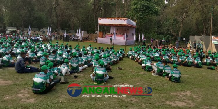 মধুপুরে দেশে প্রথম স্কাউটের ঢাকা বিভাগীয় এডভেঞ্চার ক্যাম্প শুরু
