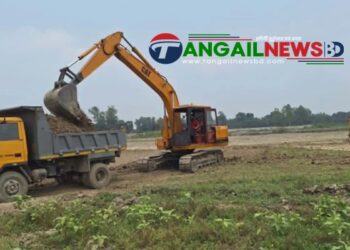 মির্জাপুরে কাটা হচ্ছে ফসলি জমি ॥ মাটি যাচ্ছে ইটভাটায়