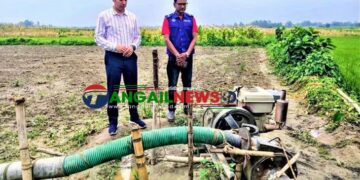 নাগরপুরের মামুদনগরে অবৈধ বালু উত্তোলনকারীদের ড্রেজার ধ্বংস