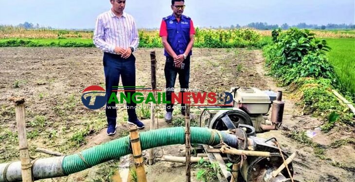 নাগরপুরের মামুদনগরে অবৈধ বালু উত্তোলনকারীদের ড্রেজার ধ্বংস