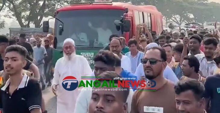 টাঙ্গাইলের পথে পথে প্রধানমন্ত্রী তারেক রহমানকে অভ্যর্থনা