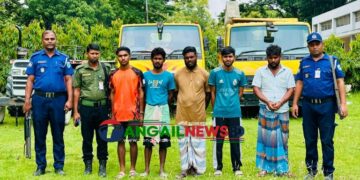 টাঙ্গাইল সদরে অবৈধভাবে মাটি কাটায় ৫ জন আটক ॥ অভিযানে মালামাল জব্দ