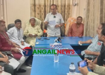 মধুপুরে জমি নিয়ে বিরোধের জেরে ভবন নির্মাণে বাঁধা ॥ প্রতিকারে সংবাদ সম্মেলন